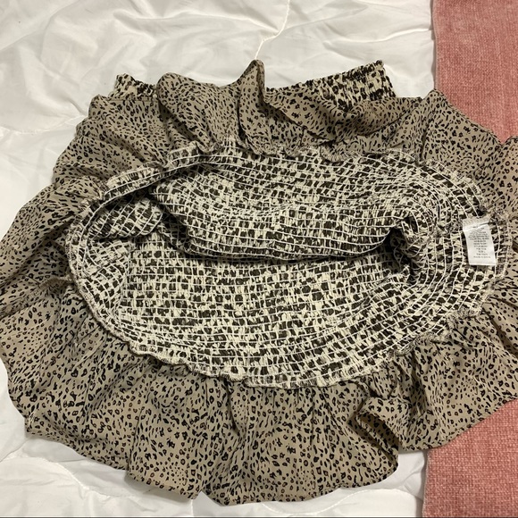 NWT GLAM Leopard Smocked Ruffle Mini Skirt Zoey Clair Large - Picture 12 of 16